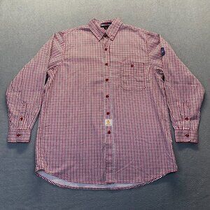 Bocomal FR Red Plaid NFPA 2112 CAT 2 Sz XL Flame Resistant Long Sleeve Button Up